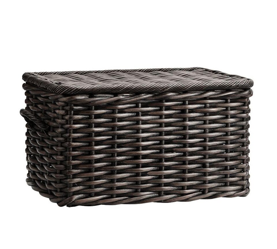 Aubrey Woven Lidded Baskets Charcoal Pottery Barn Australia